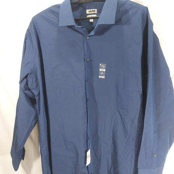 NWT Kenneth Cole Unlisted Dark Blue Button Up Dress Shirt, Tall 20 35/36 - Picture 2 of 15